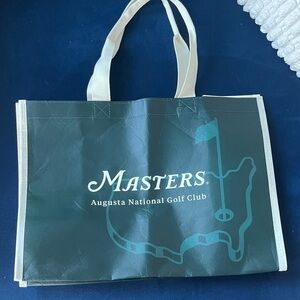 Masters Green Reusable Tote with Cream Handles and Logo
